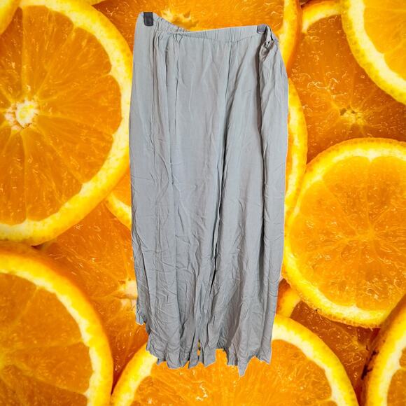 NWT Simplee Women's High Waisted Slit Hem Ruffle Trim Wide Leg Palazzo Size L - Picture 3 of 6